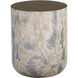 Diaz 20 X 16 inch Marble Look / Antique Brass Outdoor End Table
